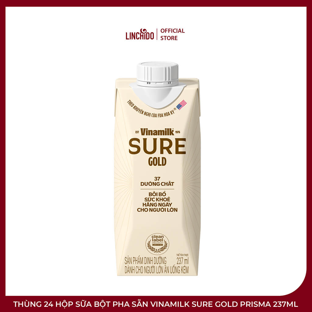 Thùng 24 Hộp Sữa Bột Pha Sẵn Vinamilk Sure Gold Prisma 237ml - Ảnh 3