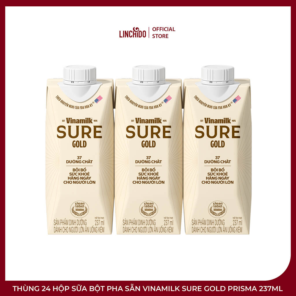 Thùng 24 Hộp Sữa Bột Pha Sẵn Vinamilk Sure Gold Prisma 237ml - Ảnh 6