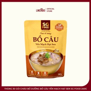 Thùng 30 Gói Cháo Bổ Dưỡng Bồ Câu Yến Mạch Hạt Sen SG Food 240g