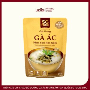 Thùng 30 Gói Cháo Bổ Dưỡng Gà Ác Nhân Sâm Hàn Quốc SG Food 240g