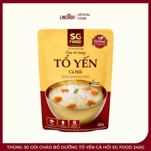 Thùng 30 Gói Cháo Bổ Dưỡng Tổ Yến Cá Hồi SG Food 240g