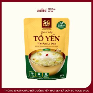 Thùng 30 Gói Cháo Bổ Dưỡng Yến Hạt Sen Lá Dứa SG Food 240g