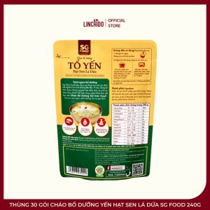 Thùng 30 Gói Cháo Bổ Dưỡng Yến Hạt Sen Lá Dứa SG Food 240g - Ảnh 3