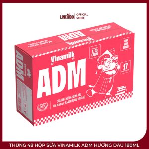 Thùng 48 Hộp Sữa Vinamilk ADM Hương Dâu 180ml