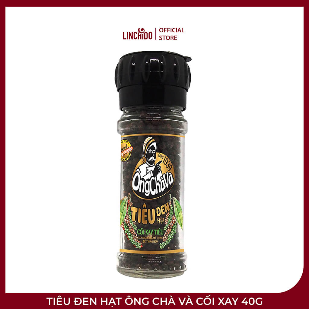Tiêu Đen Hạt Ông Chà Và Cối Xay 40g – Xay Tiêu Trực Tiếp