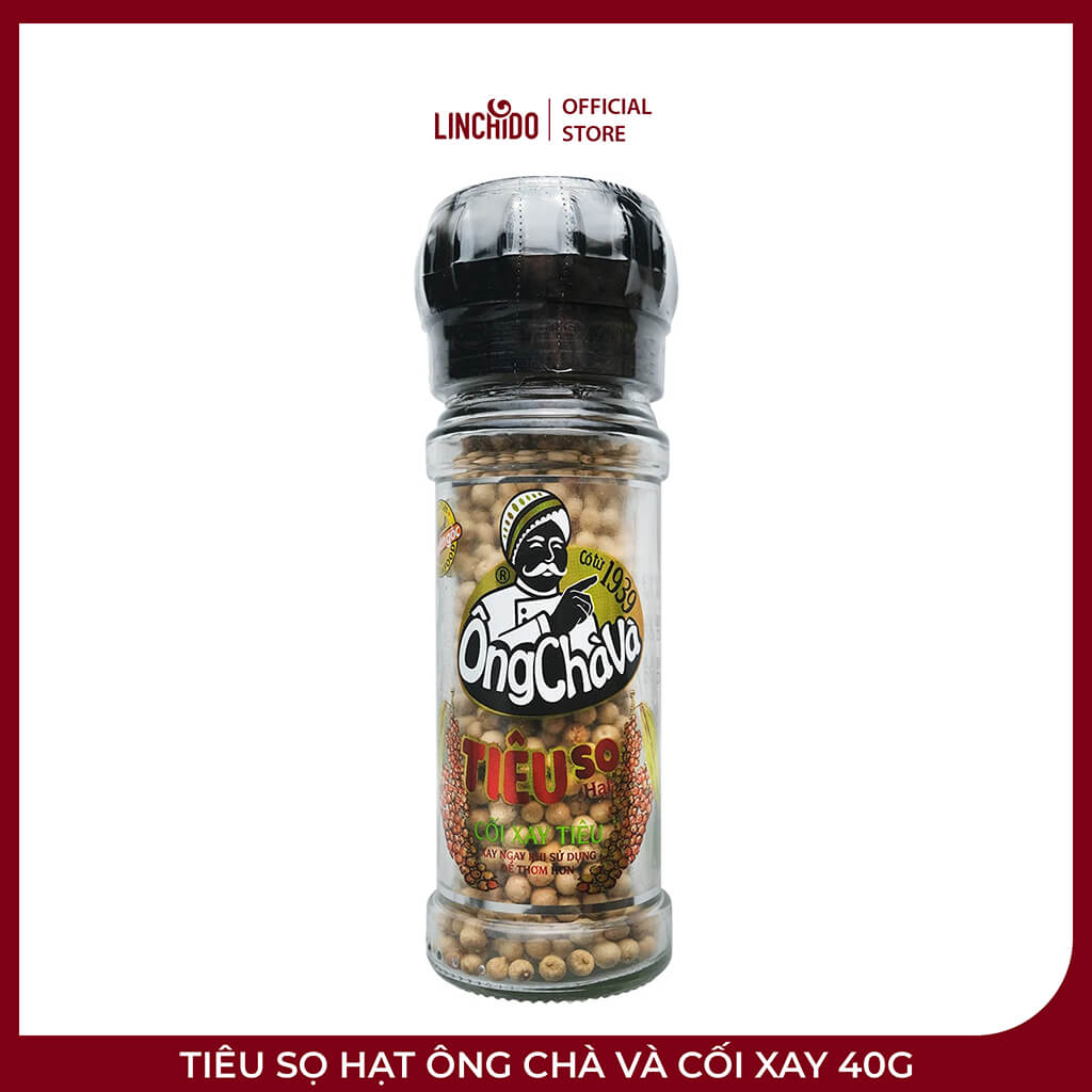 Tiêu Sọ Hạt Ông Chà Và Cối Xay 40g – Tiêu Trắng Nguyên Chất