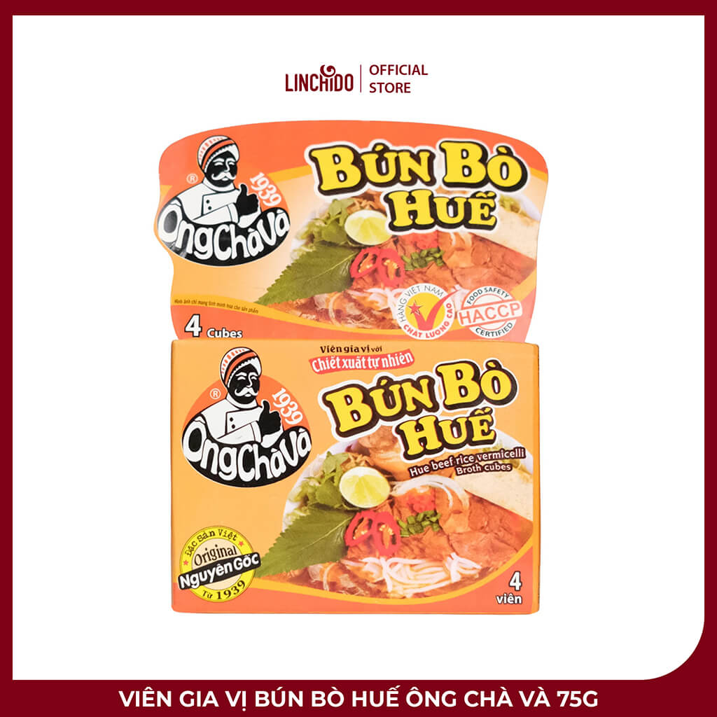 Viên Gia Vị Bún Bò Huế Ông Chà Và 75g – Thơm Sả Mắm Ruốc, Nấu Nước Dùng Đậm Đà