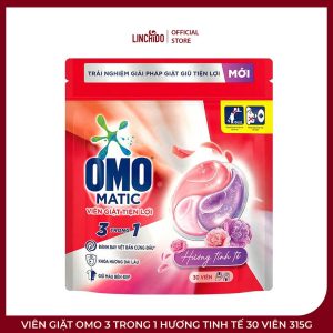 Viên Giặt OMO 3 Trong 1 Hương Tinh Tế 30 Viên 315g