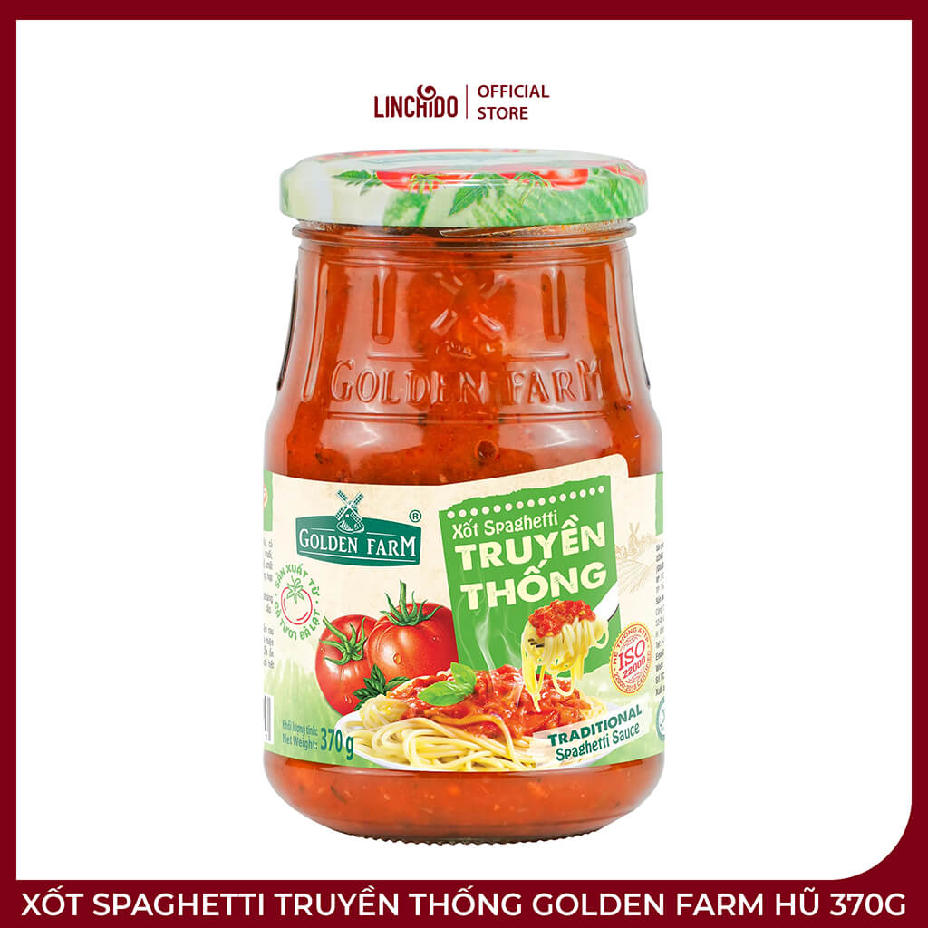 Xốt Spaghetti Truyền Thống Golden Farm Hũ 370g – Cà Chua Tươi 88%