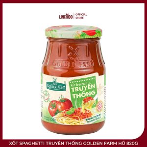 Xốt Spaghetti Truyền Thống Golden Farm Hũ 820g – 88% Cà Chua Tươi